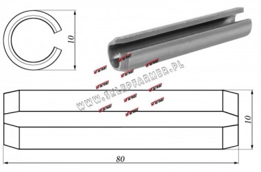 KOEK SPRʯYSTY GADKI 10.0X80 /DIN 1481/