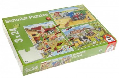 ZABAWKA PUZZLE 24EL X 3 GOSPODARSTWO 56216 SCHMIDT