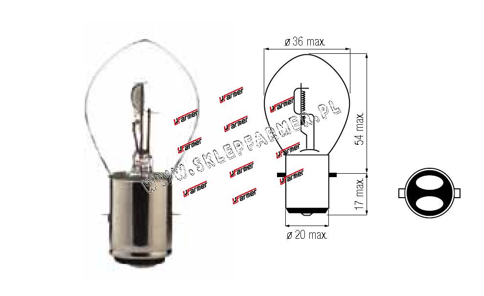ŻARÓWKA 12V 35/35 /BA20D/