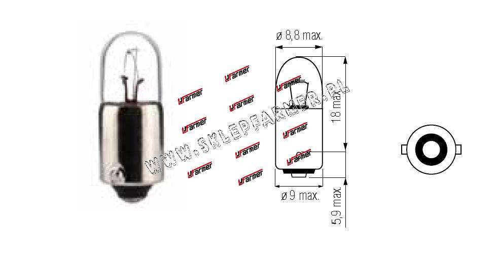 ŻARÓWKA 12V 4W /BA9S/