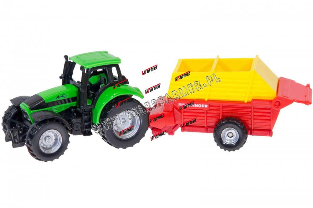 ZABAWKA 1:87 CIĄGNIK DEUTZ Z PRZYCZEPĄ 1676 SIKU