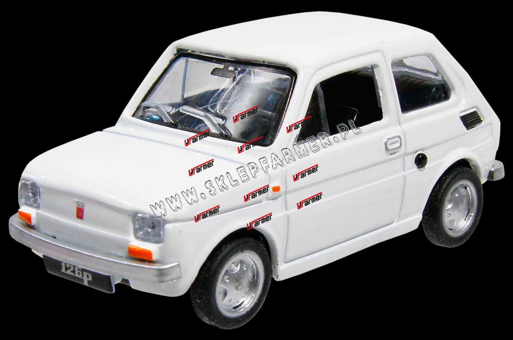 ZABAWKA 1:43 SAMOCHÓD FIAT 126P BIAŁY PRL