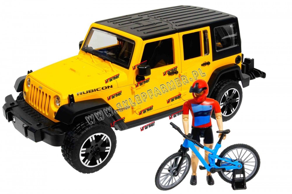 ZABAWKA 1:16 JEEP Z ROWERZYSTĄ 02543 BRUDER