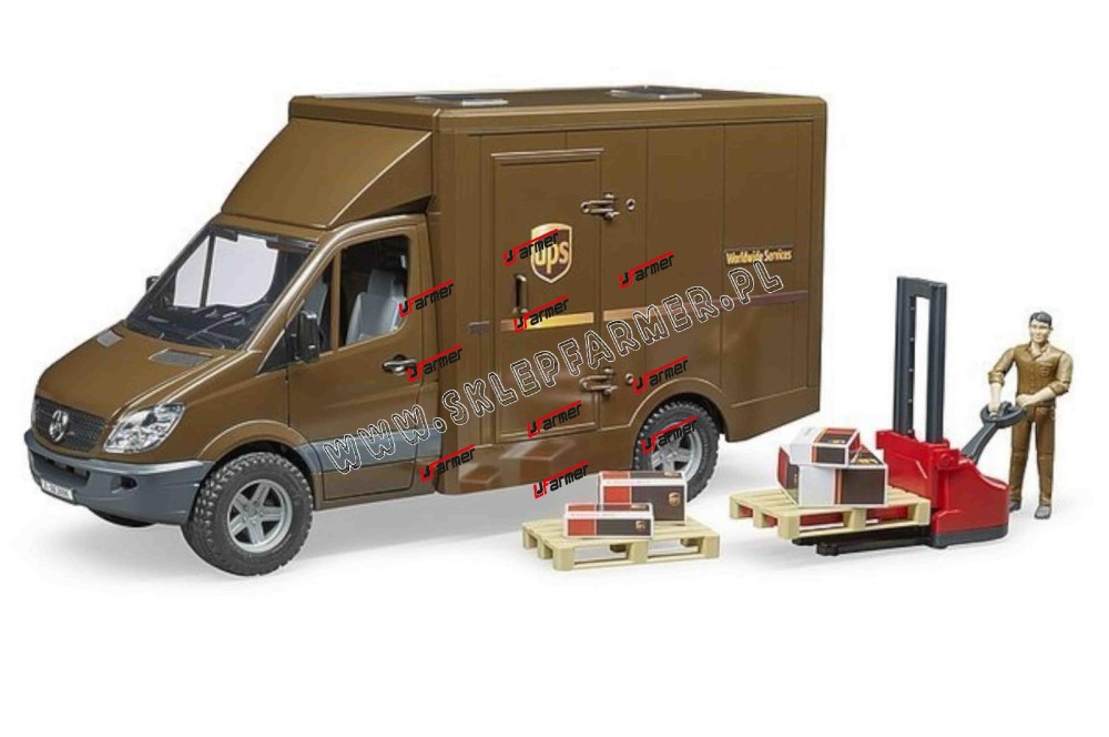 ZABAWKA 1:16 SAMOCHÓD MB KURIER Z WÓZ 02538 BRUDER