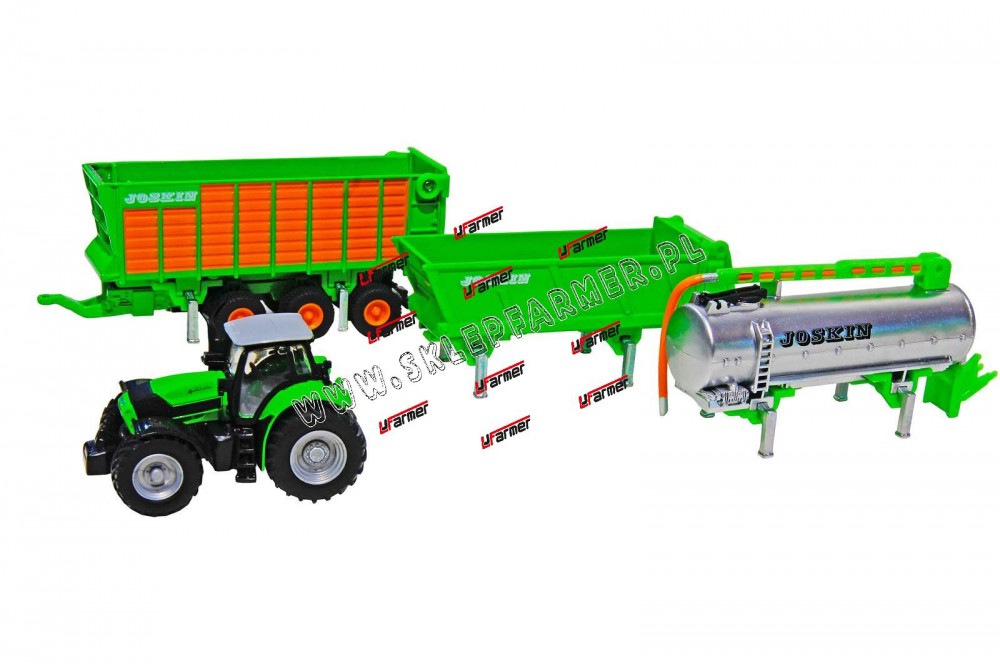 ZABAWKA 1:87 CIĄGNIK DEUTZ Z PRZYCZEPĄ 1848 SIKU