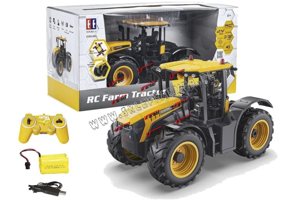 ZABAWKA 1:16 CIĄGNIK JCB FASTRAC ZDAL.STER. DOUBLE