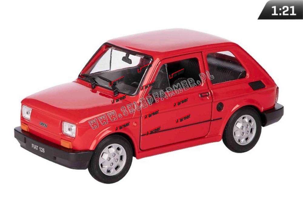 ZABAWKA 1:21 SAMOCHÓD FIAT 126P CZERWONY PRL