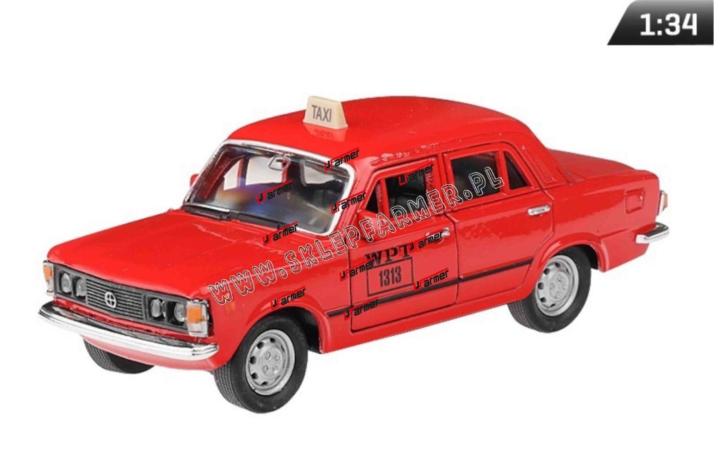 ZABAWKA 1:34 SAMOCHÓD FIAT 125P WPT 1313 CZER. PRL
