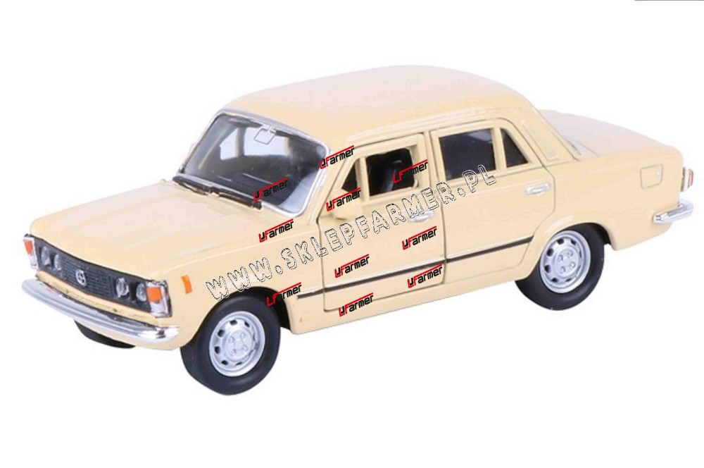 ZABAWKA 1:34 SAMOCHÓD FIAT 125P KREMOWY PRL