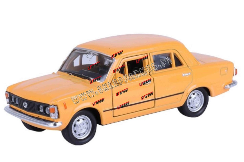 ZABAWKA 1:34 SAMOCHÓD FIAT 125P POMARAŃCZOWY PRL