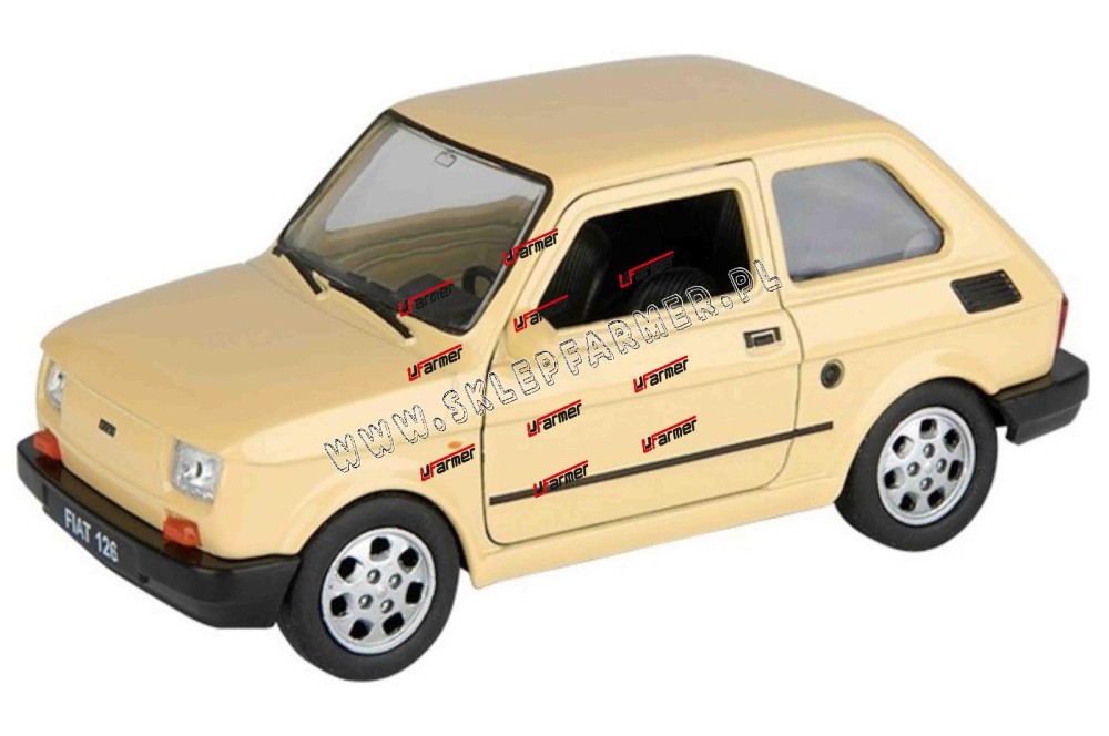 ZABAWKA 1:34 SAMOCHD FIAT 126P KREMOWY PRL