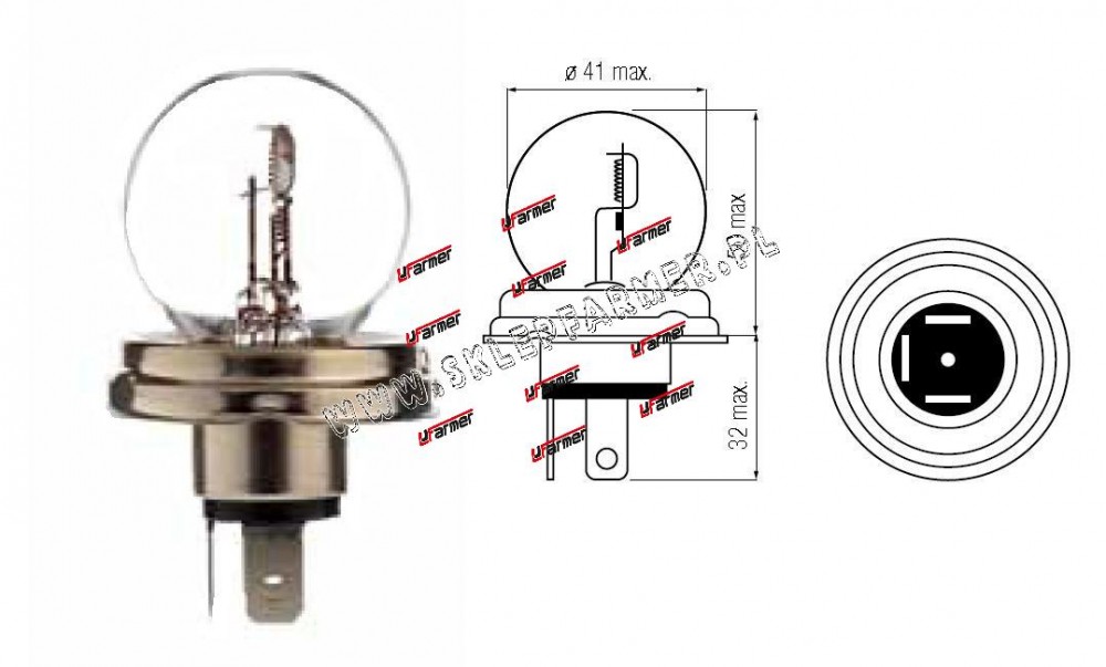 ŻARÓWKA R2 24V 55/50W /P45T-41/