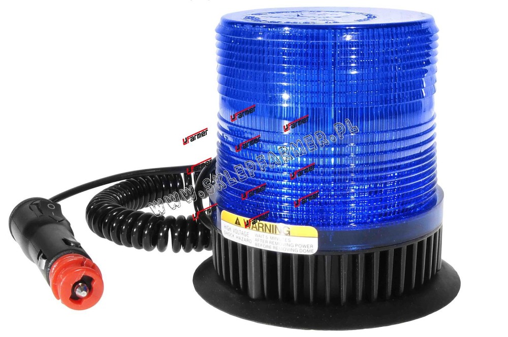 LAMPA BŁ. 12/24V /NA MAGNES/PRZYS/ STROB NIEBIESKA